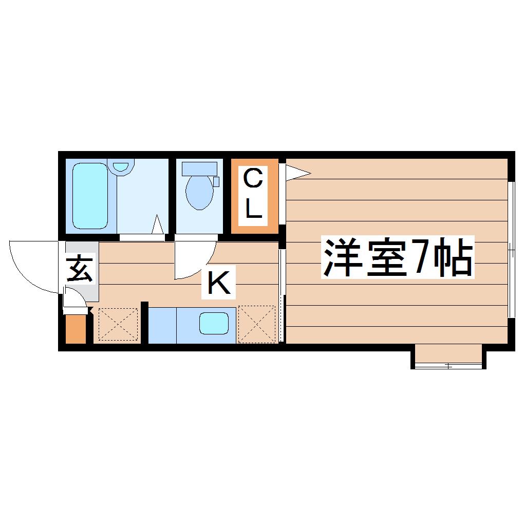フラッツ小田原(1K/2階)の間取り写真