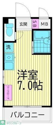 蓮沼ハイム(ワンルーム/2階)の間取り写真