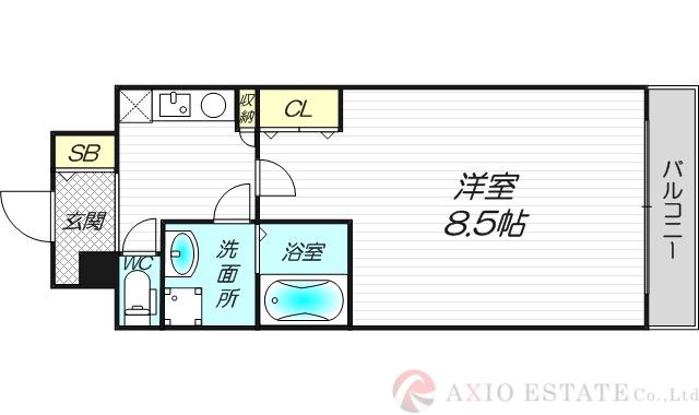 ヴェリテ新大阪(1K/4階)の間取り写真