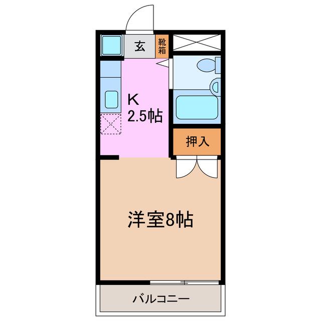 第二ビューハイツ兄山(1K/4階)の間取り写真