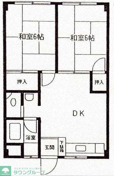 サンハイツ石川(2DK/3階)の間取り写真