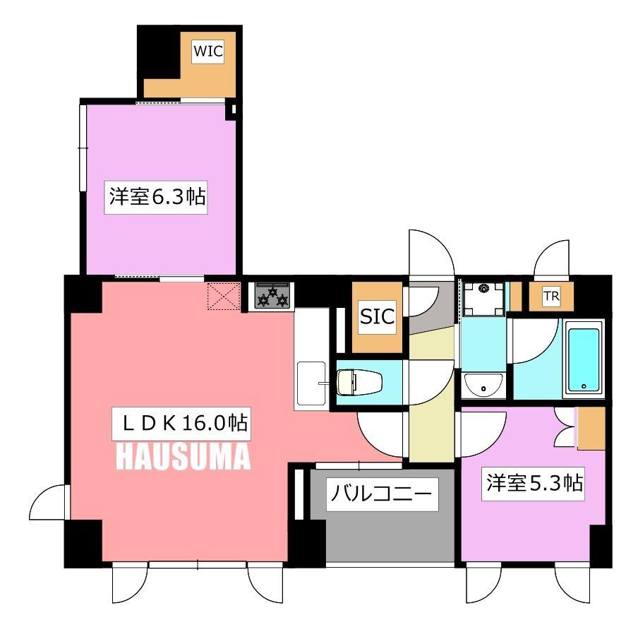 パルテメゾン中落合(2LDK/8階)の間取り写真