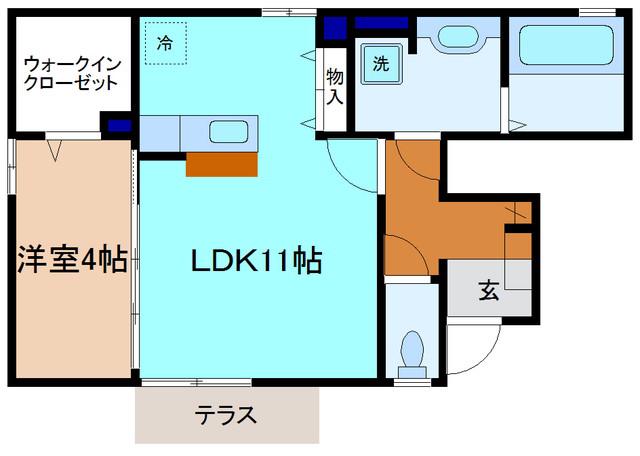 VERT ESPACEII(1LDK/1階)の間取り写真