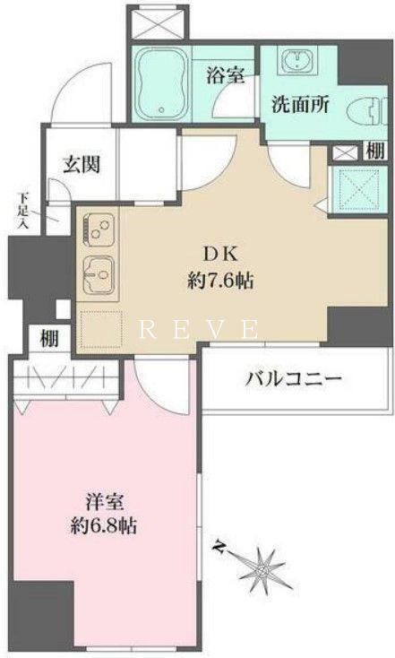 スパッジオ蔵前(1DK/6階)の間取り写真