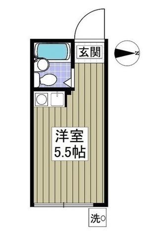 フラット中野(ワンルーム/1階)の間取り写真