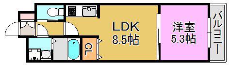 アッシュメゾン平野ノースII(1LDK/1階)の間取り写真