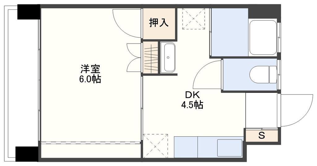 コーポ光(1DK/4階)の間取り写真