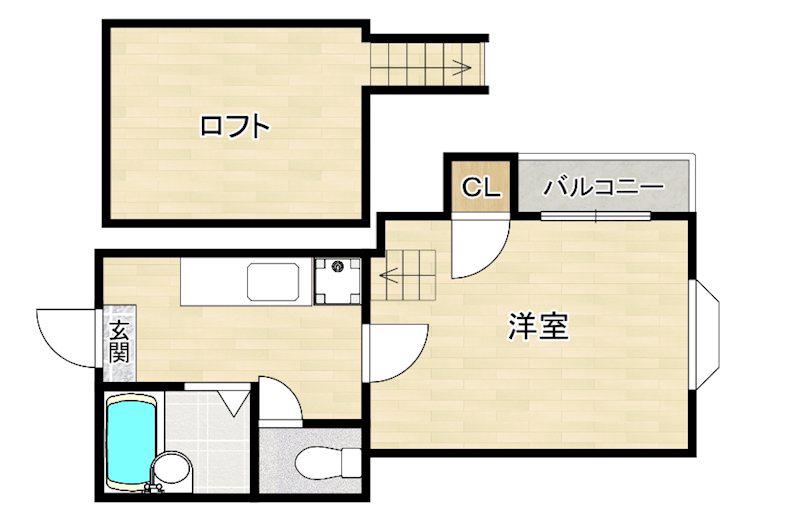 プリマヴェーラ南福岡(1K/2階)の間取り写真