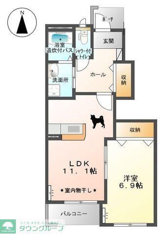 ヴェルス(1LDK/1階)の間取り写真
