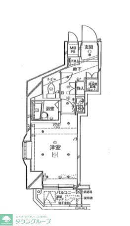 クレアシオン市ヶ谷西(1K/6階)の間取り写真