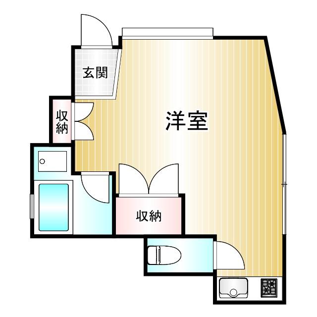 カームハウス(ワンルーム/1階)の間取り写真