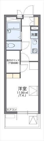 レオパレスエルヴェールサンク(1K/4階)の間取り写真