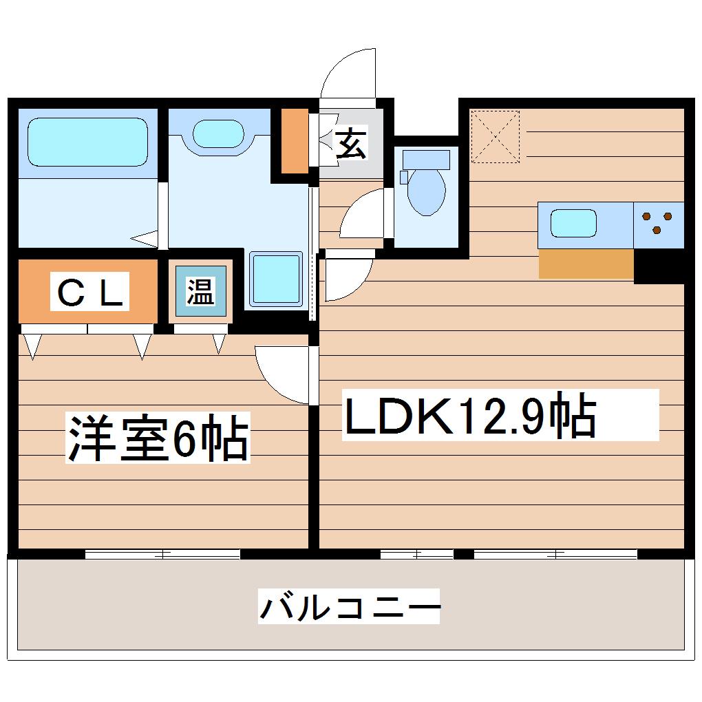 ルミエール榴ヶ岡(1LDK/1階)の間取り写真