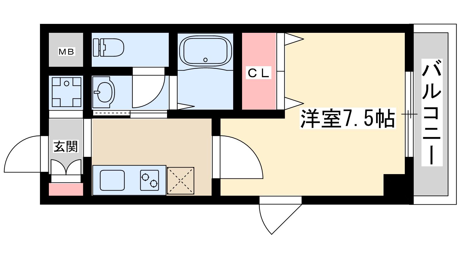 ルミエール新大阪(1K/3階)の間取り写真