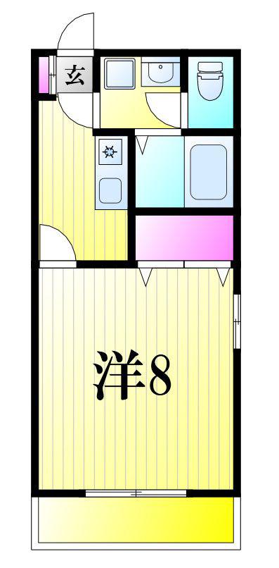VIVACE(1K/2階)の間取り写真