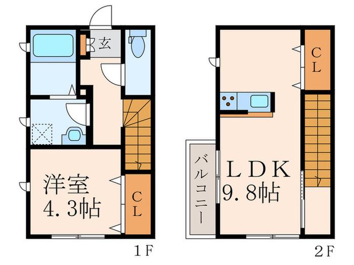 エルメゾン砂津(1LDK/1階)の間取り写真