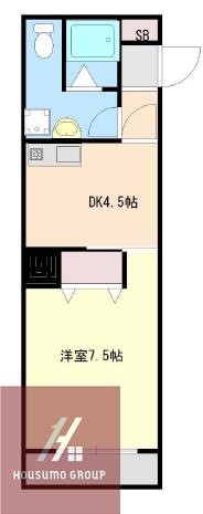 FUKUE BLD(1DK/2階)の間取り写真