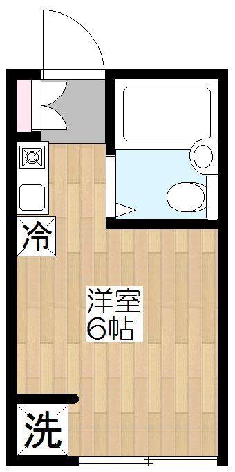 ブルーロビン(ワンルーム/2階)の間取り写真