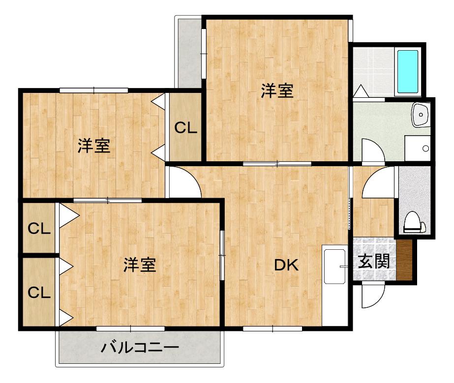 コーポ99(3DK/1階)の間取り写真