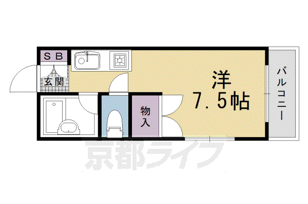 ジュネス丸池A館(1K/1階)の間取り写真