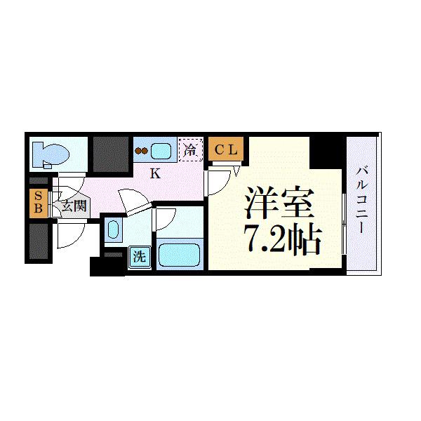AXAS汐留(1K/7階)の間取り写真