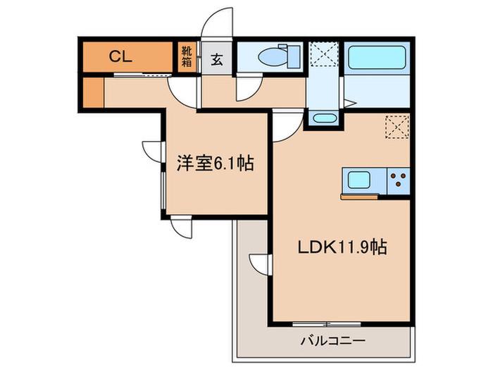 GYPSOPHILA(1LDK/3階)の間取り写真