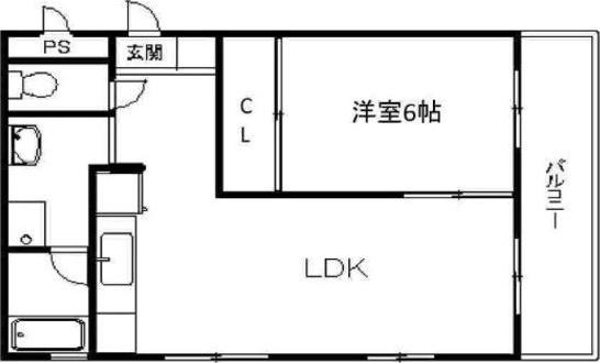 リリアン緑地公園(1LDK/3階)の間取り写真
