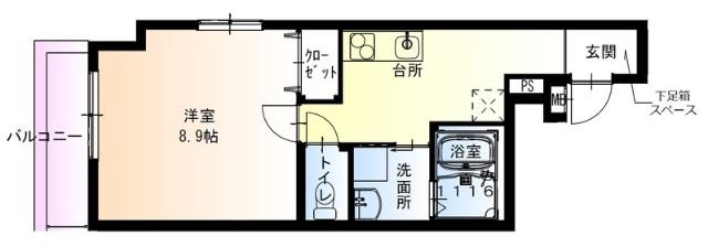 フジパレス門真本町II番館(1K/3階)の間取り写真