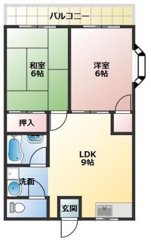 草間ビル(2DK/3階)の間取り写真