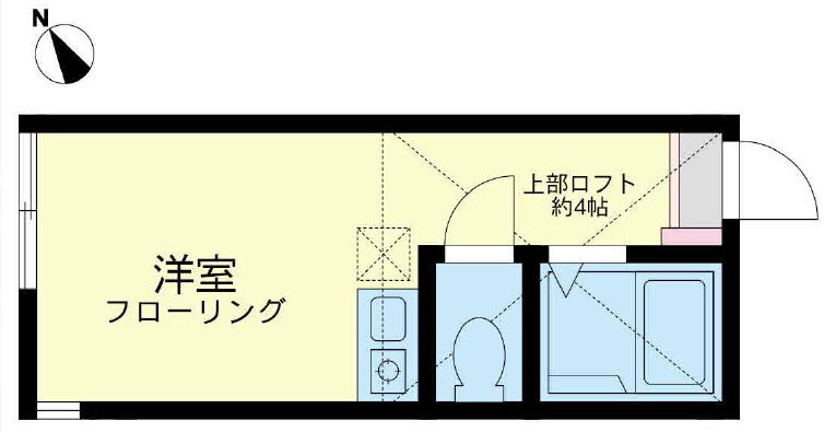 ユナイト小向リオデジャネイロ(ワンルーム/2階)の間取り写真