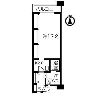 シティコート目黒3号棟 2階(1K/2階)の間取り写真