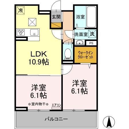 エスポワール(2LDK/1階)の間取り写真
