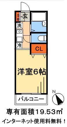 サンハイツ石井(1K/2階)の間取り写真