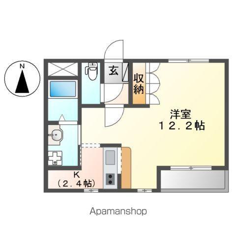 コンフォース(1K/2階)の間取り写真