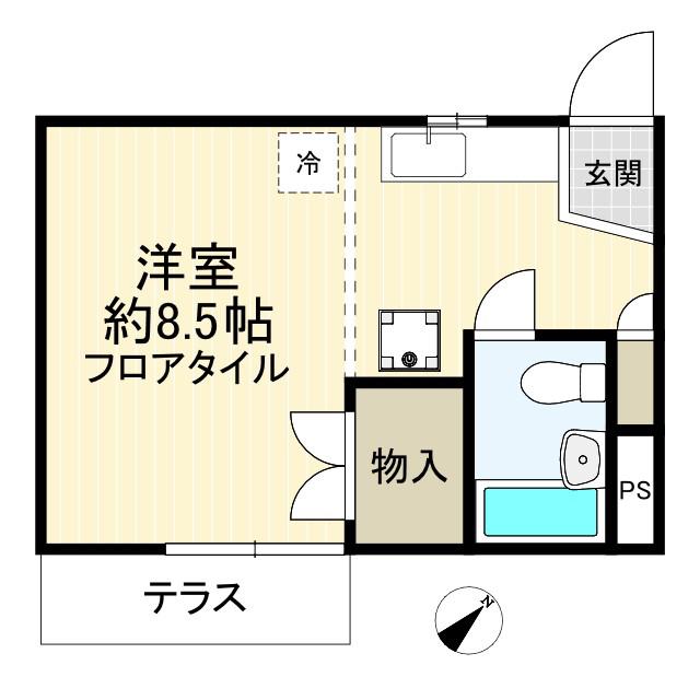 プラムコート吉祥寺(ワンルーム/1階)の間取り写真