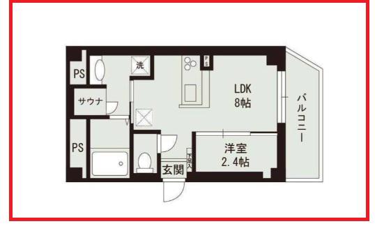 ビーカーサ金町イースト(1LDK/1階)の間取り写真
