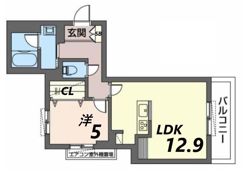 ル ソレイユ(1LDK/2階)の間取り写真