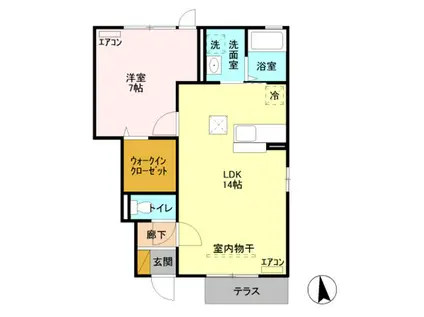 トアロード II(1LDK/1階)の間取り写真