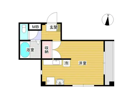 ファブフラット(ワンルーム/3階)の間取り写真