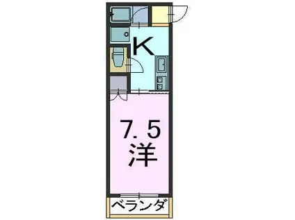 ホワイトビレッジB棟(1K/2階)の間取り写真