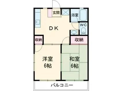 ファミール井上(2DK/2階)の間取り写真