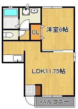 ファミリーヒルズ星ヶ丘 I(1LDK/1階)の間取り写真