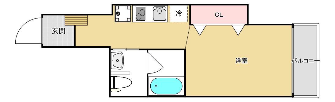 セザール西品川(ワンルーム/1階)の間取り写真