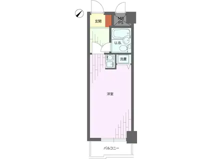 ライオンズガーデン川崎(ワンルーム/1階)の間取り写真