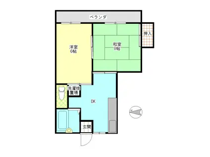 メゾン司(2DK/3階)の間取り写真