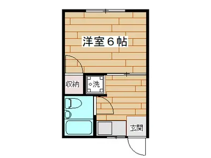 ローズハウス(1K/1階)の間取り写真