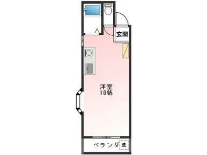 メディアII(ワンルーム/2階)の間取り写真