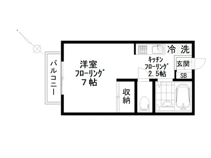 ハイツHIRO(1K/2階)の間取り写真