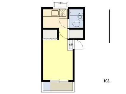 ツカサヒルズ(ワンルーム/2階)の間取り写真