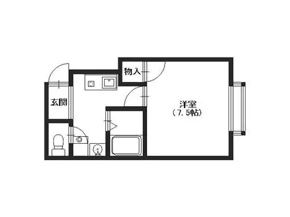 サンガーデン駅南(1K/2階)の間取り写真